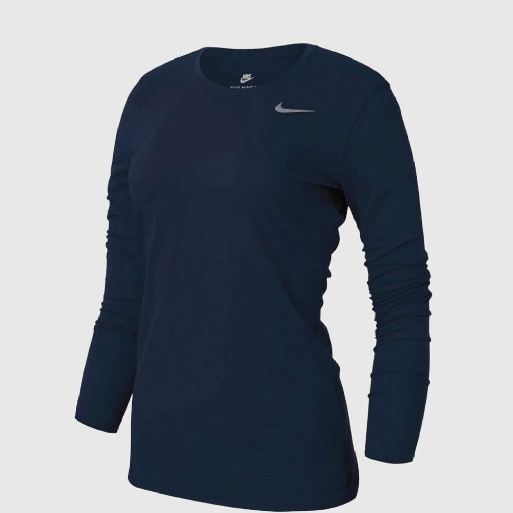 Nike Women's Long Sleeve Legend Shirt - College Navy - US S